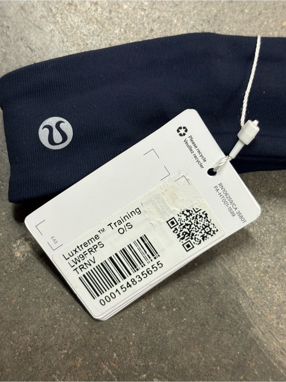 lululemon navy blue performance headband - brand new